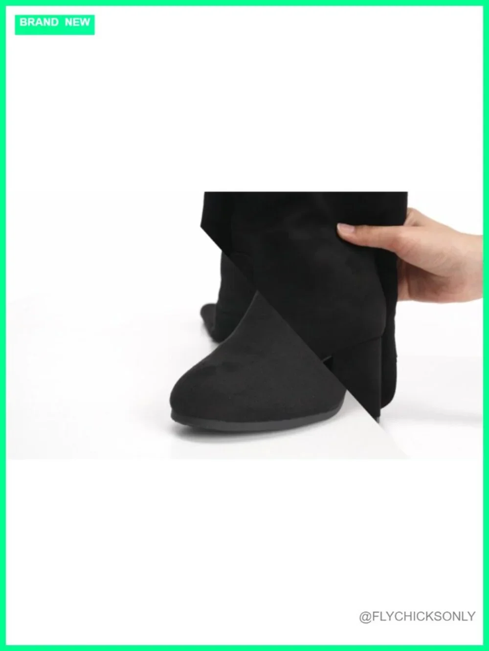 Women's Over-The-Knee Block Heel Boots Faux Suede Stretch Round Toe